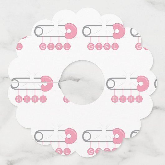 Girl Diaper Pin Wijnglaslabel (Voorkant)