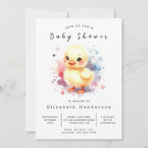 Girl Digital Duck Baby shower Kaart