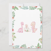 Girl Dinosaur Baby shower Kaart (Achterkant)
