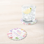 Girl Dinosaur Birthday Kartonnen Onderzetters (Insitu)