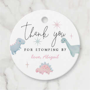 Girl Dinosaur Birthday Stomping by Bedankjes Labels