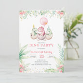 Girl Dinosaur eerste uitnodiging op zaterdag (Staand voorkant)