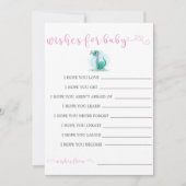 Girl Dinosaur Pink Peony wenst Baby (Voorkant)