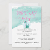 Girl Dinosaur Pink Peony zeg niet dat Baby Invites (Voorkant)