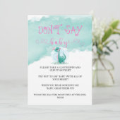 Girl Dinosaur Pink Peony zeg niet dat Baby Invites (Staand voorkant)