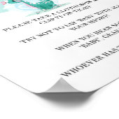 Girl Dinosaur Pink Peony zeg niet dat Baby Invites Poster (Hoek)