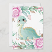 Girl Dinosaur Pink Peony zegt geen Kaarten (Achterkant)
