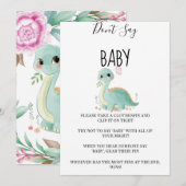 Girl Dinosaur Pink Peony zegt geen Kaarten (Voorkant / Achterkant)