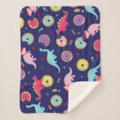 Girl Dinosaurs en Donuts Sherpa Blanket Sherpa Deken (Voorkant)
