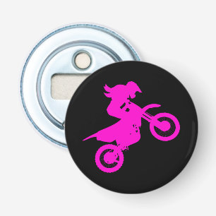 Girl Dirt Bike Button Flesopener