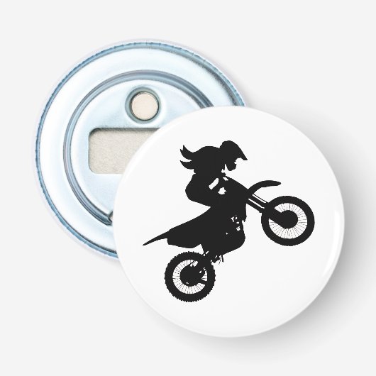 Girl Dirt Bike Button Flesopener (Voorkant)