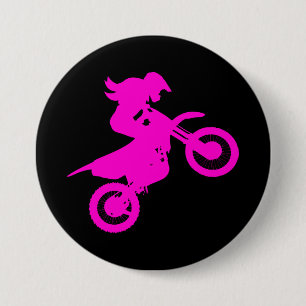 Girl Dirt Bike Ronde Button 7,6 Cm