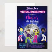 Girl disco dansfeest, virtuele dansfeest. kaart (Voorkant / Achterkant)