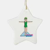 Girl Diver Keramisch Ornament (Rechts)