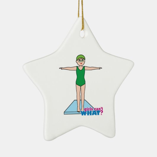 Girl Diver Keramisch Ornament (Rechts)