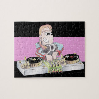 GIRL DJ cartoon puzzel Legpuzzel