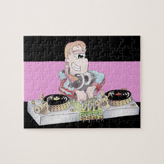 GIRL DJ cartoon puzzel Legpuzzel (Horizontaal)