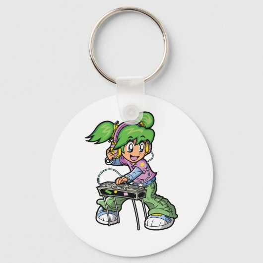 Girl DJ Sleutelhanger (Voorkant)