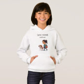 Girl & Dog Hoodie – Custom Name (Voorkant volledig)