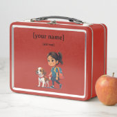 Girl & Dog Lunch Box for Kids (In situ)