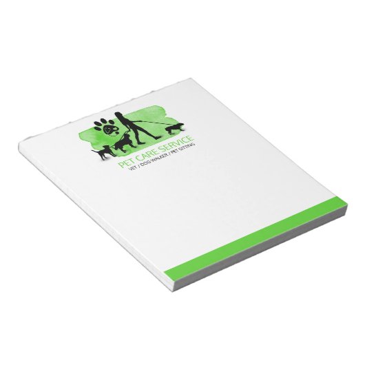 Girl Dog walker/Pet Care Sitting Notepad Notitieblok (Schuin)