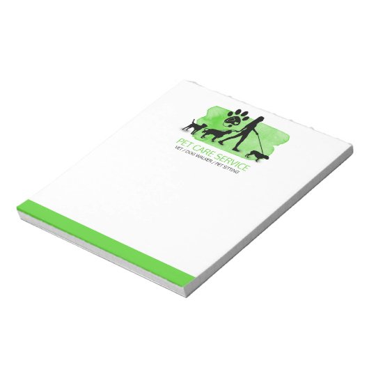 Girl Dog walker/Pet Care Sitting Notepad Notitieblok (Linkerzijde)