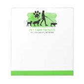 Girl Dog walker/Pet Care Sitting Notepad Notitieblok (Voorkant)
