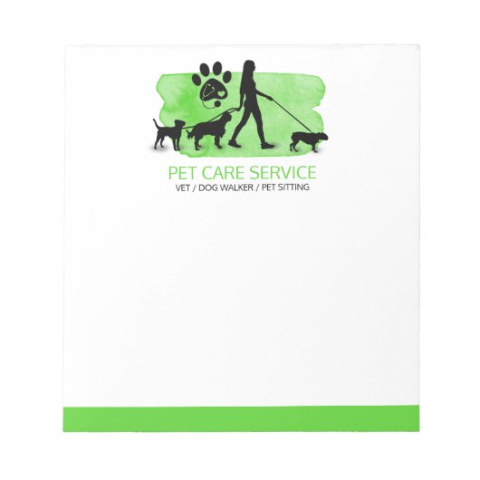 Girl Dog walker/Pet Care Sitting Notepad Notitieblok (Voorkant)