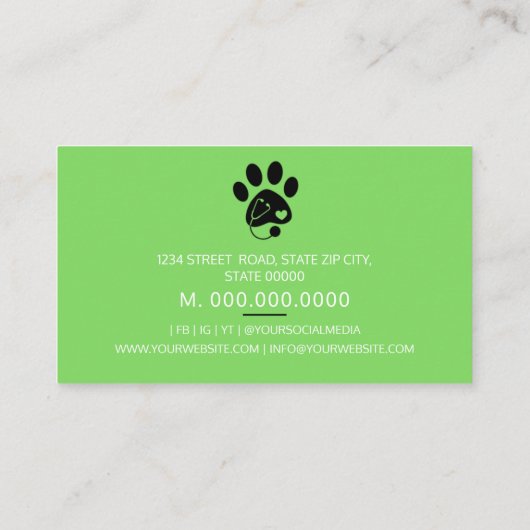 Girl Dog walker/Pet Care Sitting Visitekaartje (Achterkant)