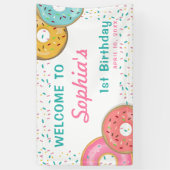 Girl Donut 1st Birthday Party confetti Banner (Verticaal)