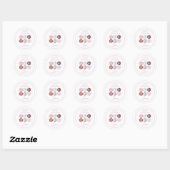 Girl Donut en Bow verjaardagsfeestje Ronde Sticker (Vel)