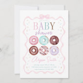 Girl Donut en Pink Bow Baby shower Kaart (Voorkant)