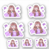 Girl Drawing Sticker (Voorkant)