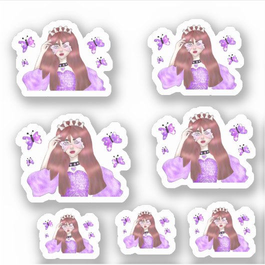 Girl Drawing Sticker (Voorkant)