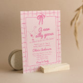 Girl Drawn Roze Gekke Goose Ribbon Baby shower Kaart