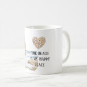 Girl Dress Beach Happy Place Sea Shell Heart Koffiemok (Voorkant rechts)