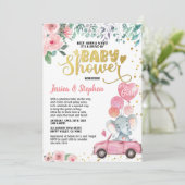 Girl Drive beroemd gemaakt door Baby shower Parade Kaart (Staand voorkant)