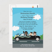 Girl Drive by Graduation Party Briefkaart (Voorkant / Achterkant)