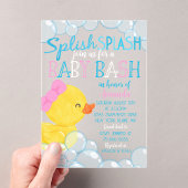 Girl Duck Baby shower Frosted Acryl Uitnodiging