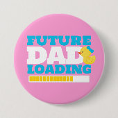 Girl Duck Future Dad Loading Baby shower Button (Voorkant)