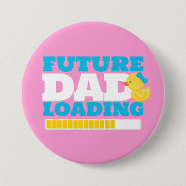 Girl Duck Future Dad Loading Baby shower Button