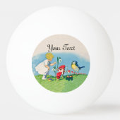 Girl Easter Lilly Gnome Elves Singing Bird Basket Pingpongbal (Achterkant)