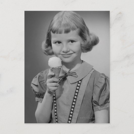 Girl Eating Ice Cream Briefkaart (Voorkant)