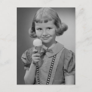 Girl Eating Ice Cream Briefkaart