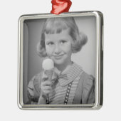 Girl Eating Ice Cream Metalen Ornament (Links)