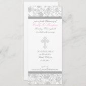 Girl Elegant Cross Christening Uitnodigingen (Voorkant / Achterkant)