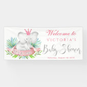 Girl Elephant Baby shower Banners (Horizontaal)