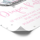 Girl Elephant Baby shower Diaper Raffle Table Sign Poster (Hoek)