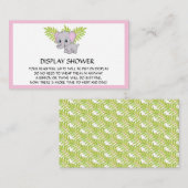 Girl Elephant Baby shower Display Shower Pink Informatiekaartje (Voorkant / Achterkant)