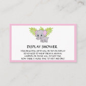 Girl Elephant Baby shower Display Shower Pink Informatiekaartje (Voorkant)